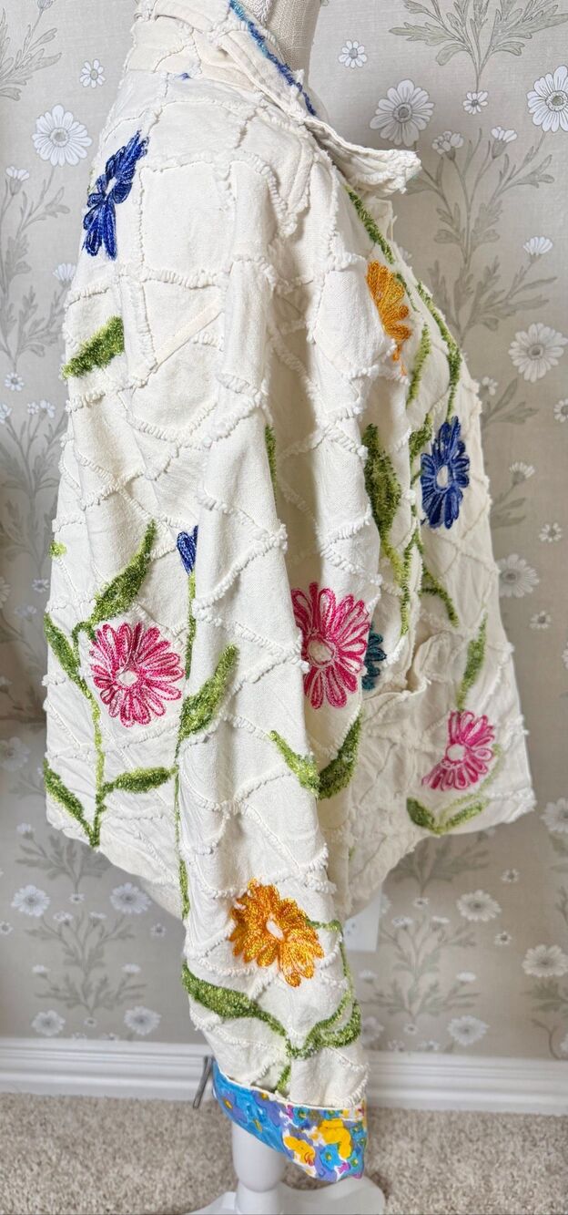 Tantrums Boho Embroidered Floral Textured Jacket - Picture 4 of 8